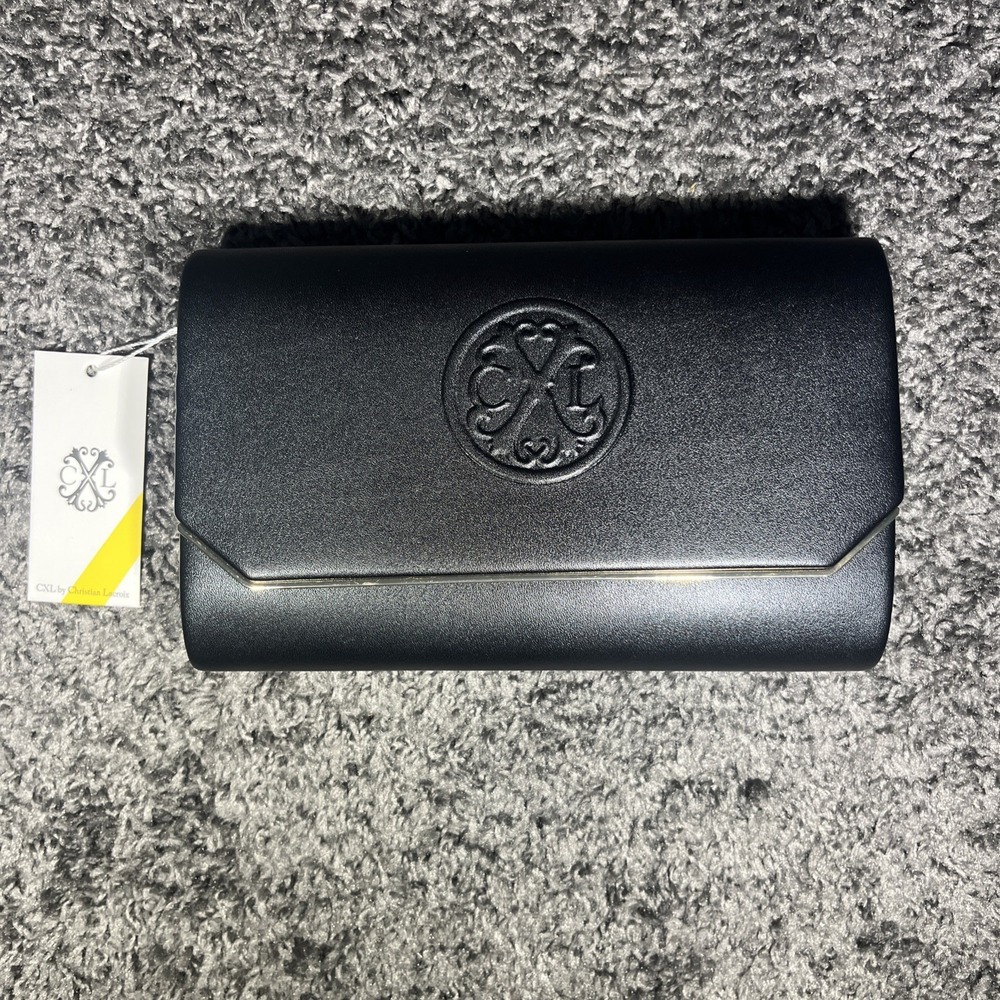 CXL By Christian Lacroix Madison Smooth Clutch Matte Black  NWT‎ MSRP $78